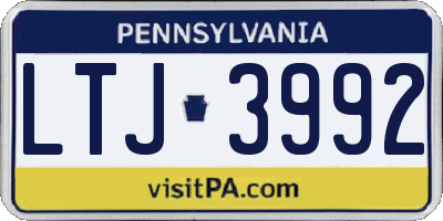 PA license plate LTJ3992