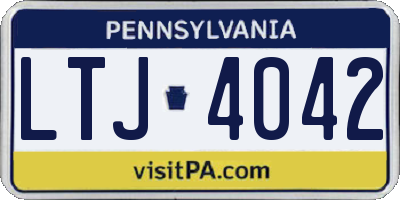 PA license plate LTJ4042