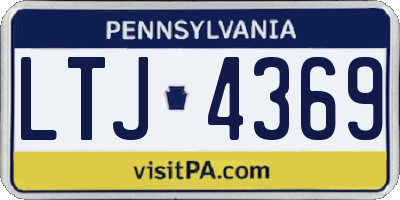 PA license plate LTJ4369