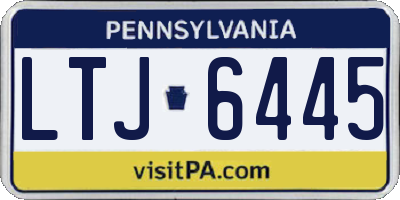 PA license plate LTJ6445