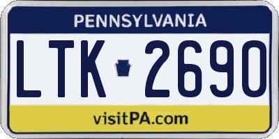 PA license plate LTK2690