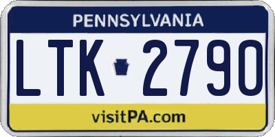 PA license plate LTK2790