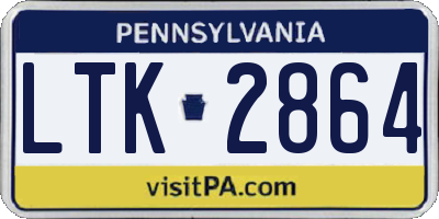 PA license plate LTK2864