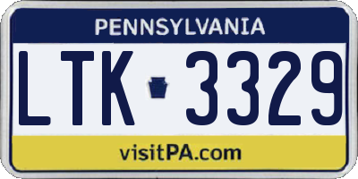 PA license plate LTK3329