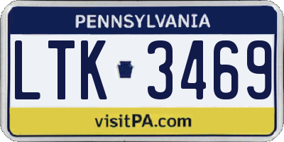 PA license plate LTK3469