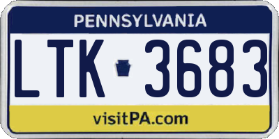 PA license plate LTK3683