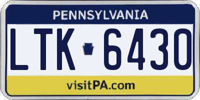 PA license plate LTK6430
