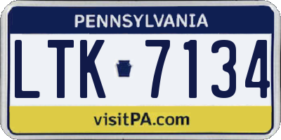 PA license plate LTK7134