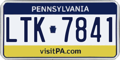 PA license plate LTK7841