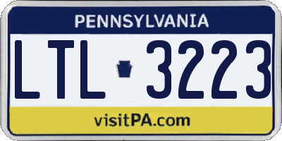 PA license plate LTL3223