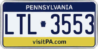 PA license plate LTL3553