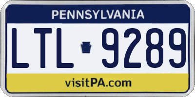 PA license plate LTL9289