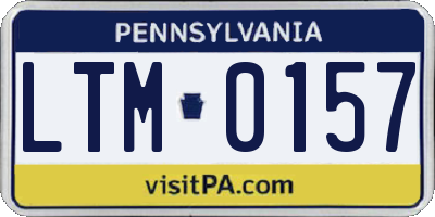 PA license plate LTM0157