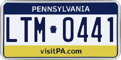 PA license plate LTM0441