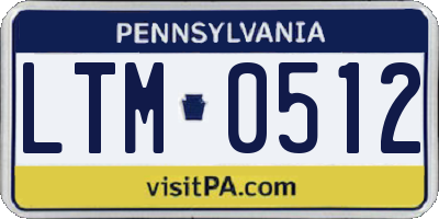 PA license plate LTM0512