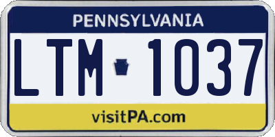 PA license plate LTM1037