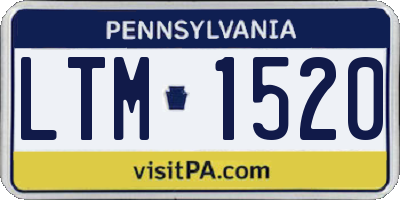 PA license plate LTM1520