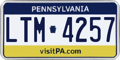 PA license plate LTM4257