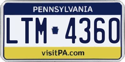 PA license plate LTM4360