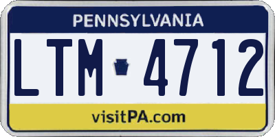 PA license plate LTM4712