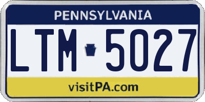 PA license plate LTM5027