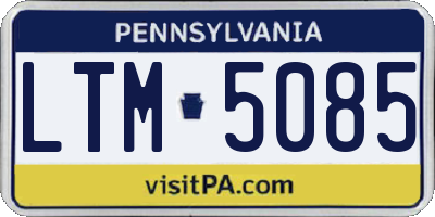 PA license plate LTM5085