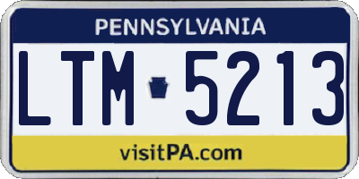 PA license plate LTM5213