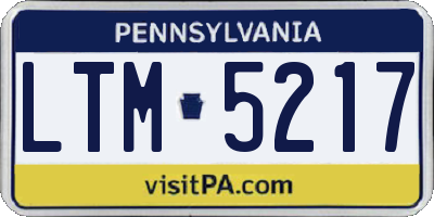 PA license plate LTM5217