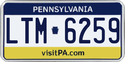 PA license plate LTM6259