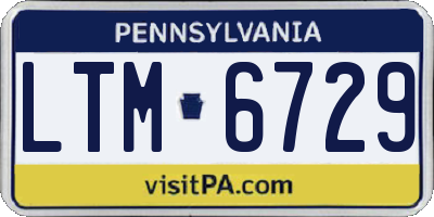 PA license plate LTM6729
