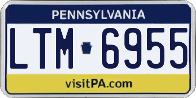PA license plate LTM6955