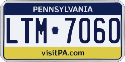 PA license plate LTM7060
