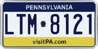 PA license plate LTM8121