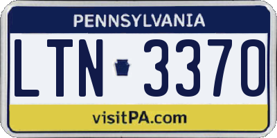 PA license plate LTN3370