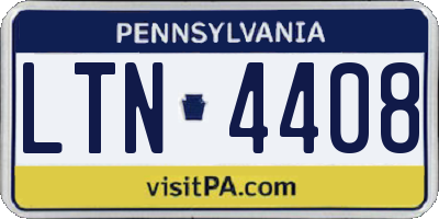 PA license plate LTN4408