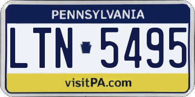 PA license plate LTN5495