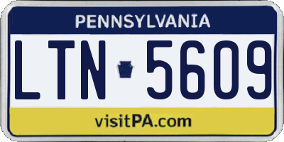 PA license plate LTN5609
