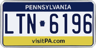 PA license plate LTN6196