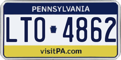 PA license plate LTO4862