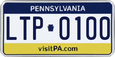 PA license plate LTP0100
