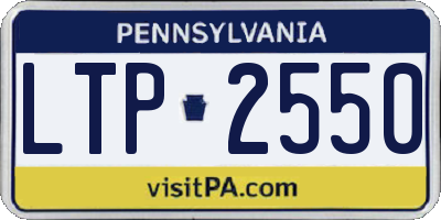 PA license plate LTP2550
