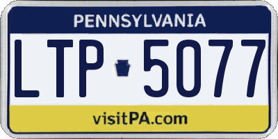 PA license plate LTP5077