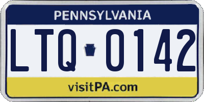PA license plate LTQ0142