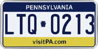PA license plate LTQ0213