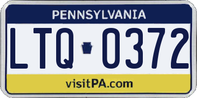 PA license plate LTQ0372