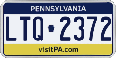 PA license plate LTQ2372