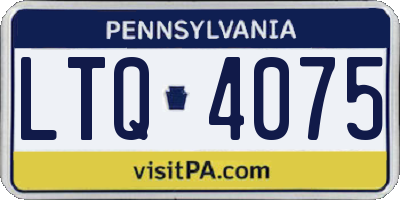PA license plate LTQ4075