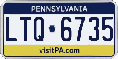 PA license plate LTQ6735