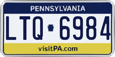 PA license plate LTQ6984