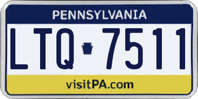 PA license plate LTQ7511
